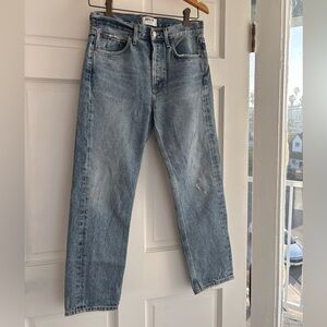 Agolde Women's High Rise Light Blue Jeans